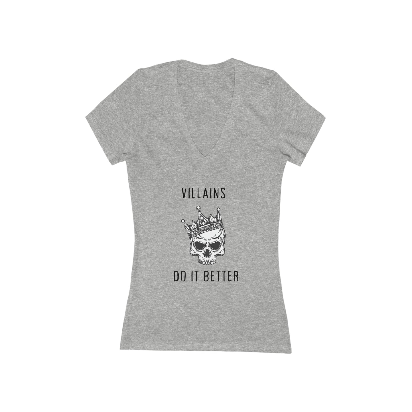 Villians Do It Better Women's Jersey Short Sleeve Deep V-Neck Tee