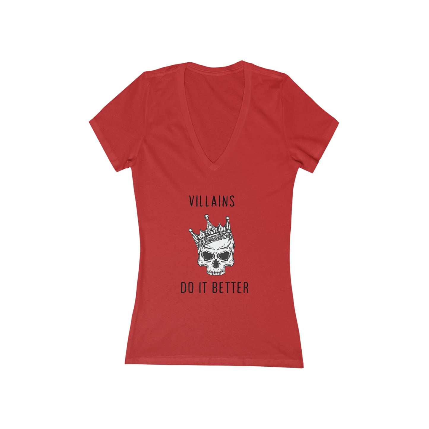 Villians Do It Better Women's Jersey Short Sleeve Deep V-Neck Tee