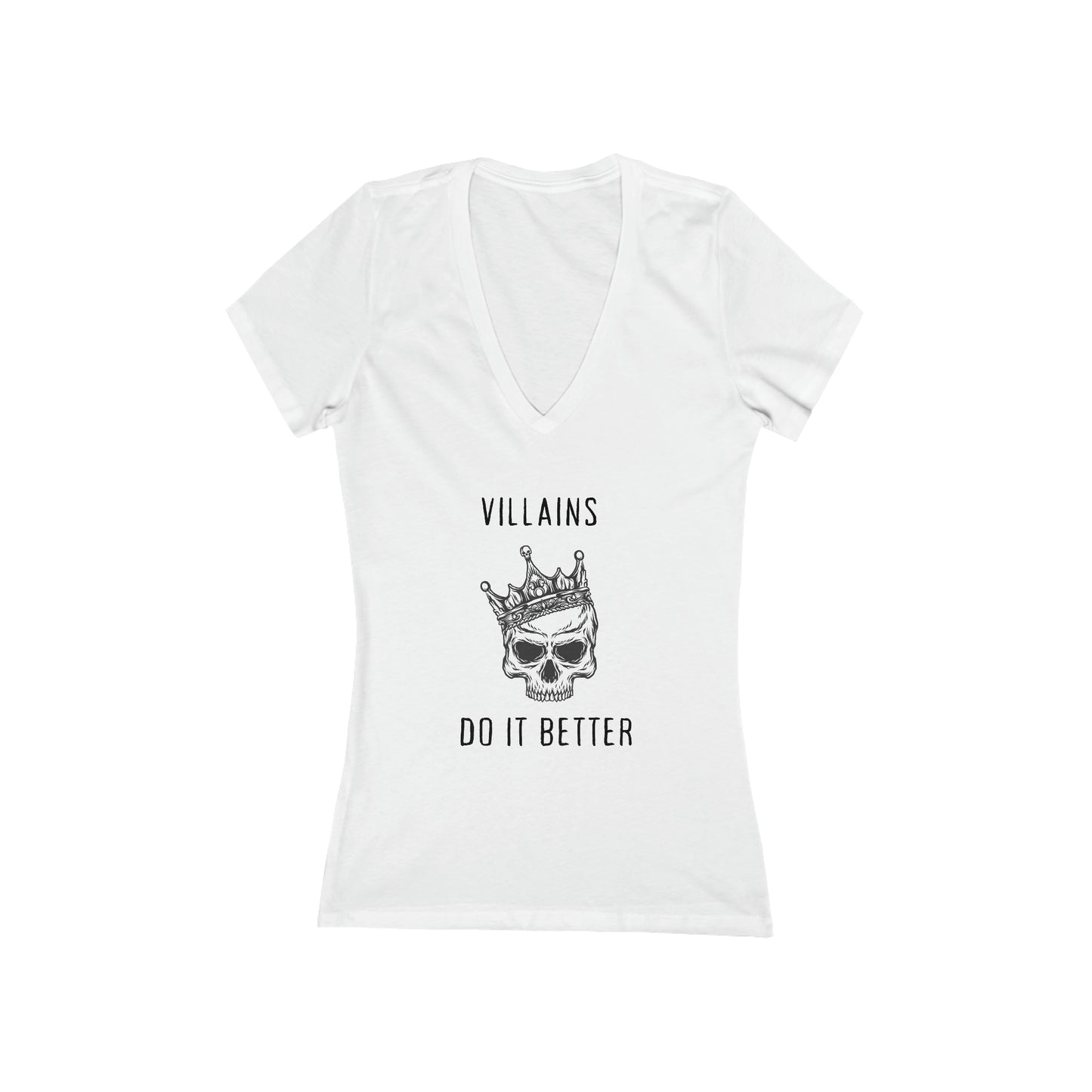 Villians Do It Better Women's Jersey Short Sleeve Deep V-Neck Tee